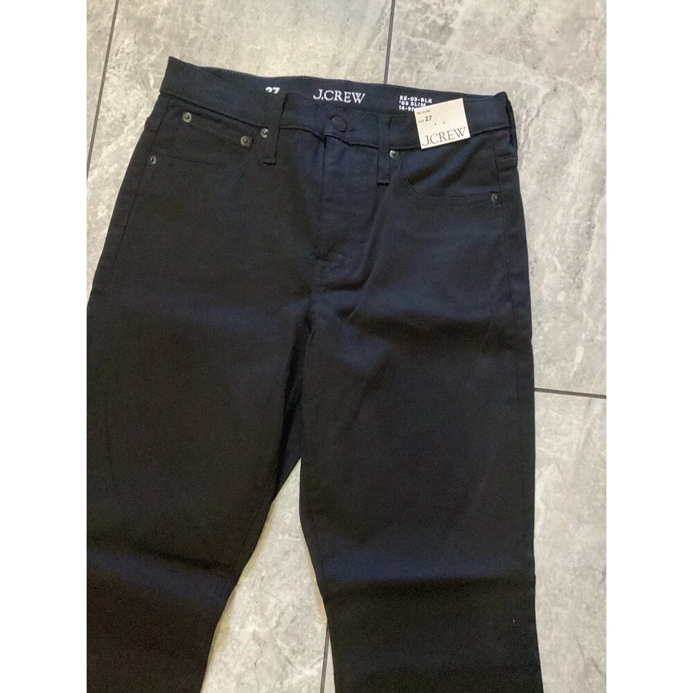 J. Crew Womens Black ‘03 Sim Jeans Mid Rise Stretch 27